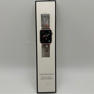 Surface Silver Rhinestone Smart Watch Band- Apple w/bumperface S-3L/LSB-41-S NIB